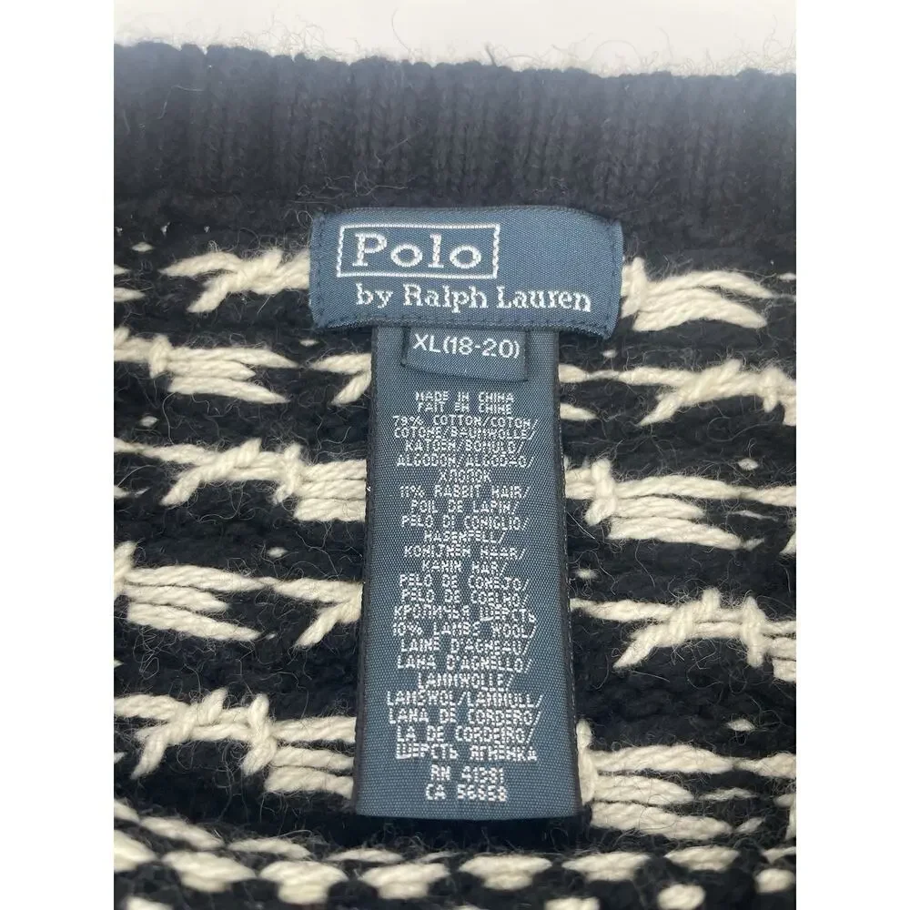 Polo Ralph Lauren Sweater knit XL 18 20 Youth Teen Boy Men Fair Isle Christmas